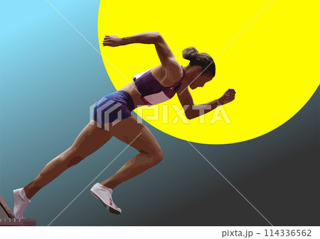 The running people. Vector 3d illustration The running people. Vector 3d illustration 114336562
