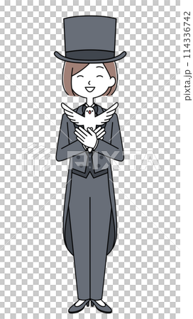 マジシャンの女性のイラスト 114336742