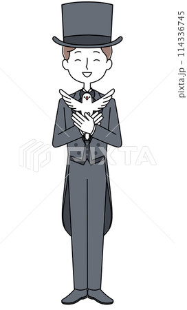 マジシャンの男性のイラスト 114336745