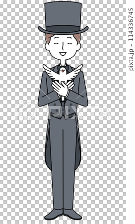 マジシャンの男性のイラスト 114336745