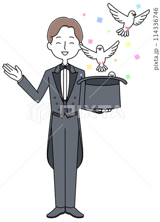 マジシャンの男性のイラスト 114336746
