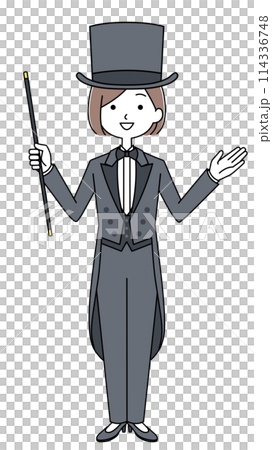 Illustration of a female magician 114336748