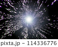 宇宙空間のワープをイメージした背景素材（ワームホール ・ブラックホールのイメージ） 114336776