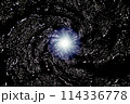 宇宙空間のワープをイメージした背景素材（ワームホール ・ブラックホールのイメージ） 114336778