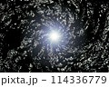 宇宙空間のワープをイメージした背景素材（ワームホール ・ブラックホールのイメージ） 114336779