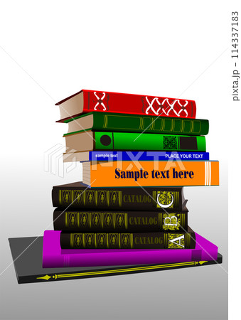 Stack at books. Vector Color 3d Illustration Stack at books. Vector Color 3d Illustration 114337183