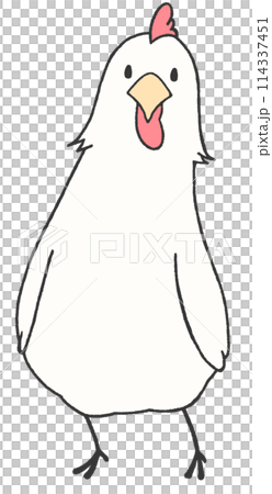 A chicken stretching its neck to look at you in the upper right 114337451