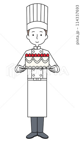 菓子職人の男性のイラスト 114337693