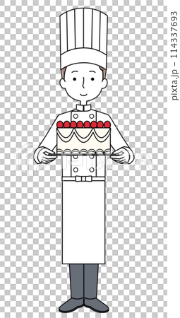 菓子職人の男性のイラスト 114337693