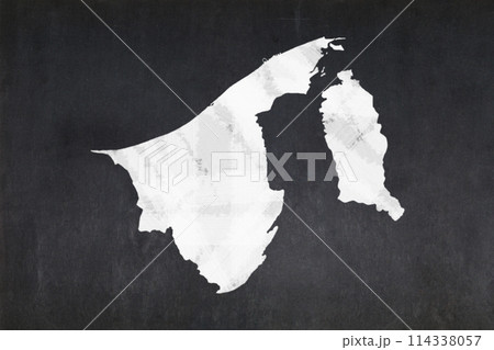 Map of Brunei Darussalam drawn on a blackboard 114338057