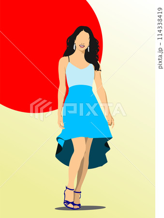 Young fashion women. Girls. 3d vector  illustration 114338419
