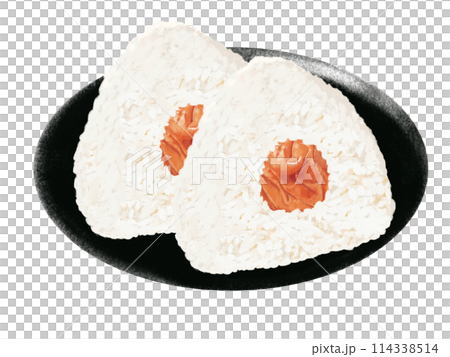 Onigiri (pickled plum) with plate 114338514
