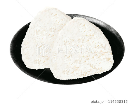 塩おにぎり（2個）皿付き 114338515