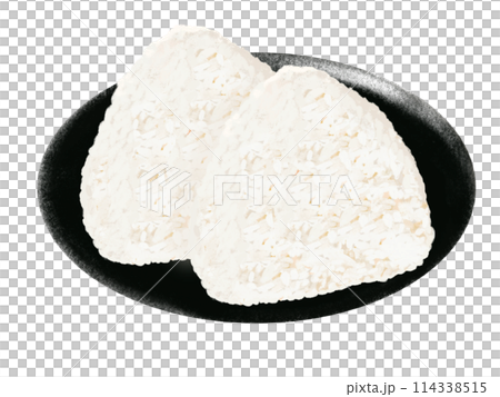Salted rice balls (2 pieces) with plate 114338515