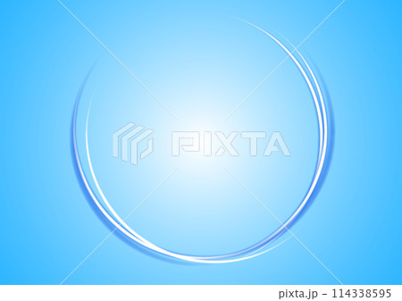 明るい青の円形ウェーブ背景 114338595