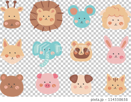 Animal, cute, face, icon 114338638