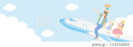 バナー 旅行 夏 フレーム 人物 家族 背景 コピースペース イラスト素材 バナー 旅行 夏 フレーム 人物 家族 背景 コピースペース イラスト素材 114338805