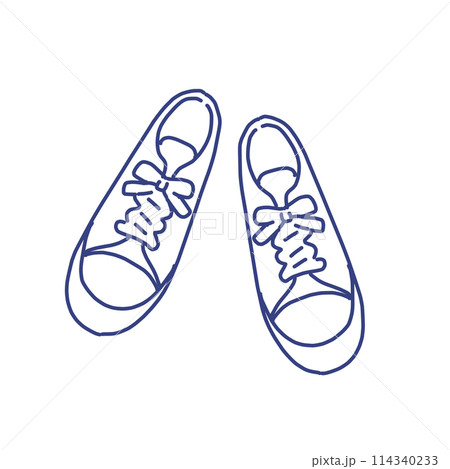 シンプルでポップな衣類のイラスト　スニーカー 114340233