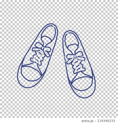 シンプルでポップな衣類のイラスト　スニーカー 114340233