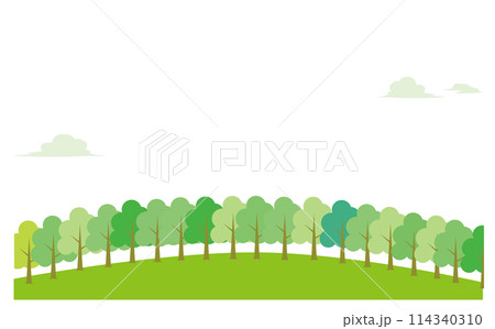 緑の綺麗な自然豊かな背景イラスト 114340310