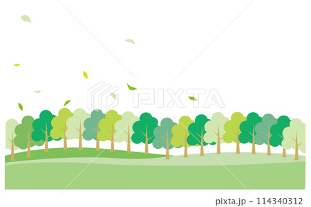 緑の綺麗な自然豊かな背景イラスト 114340312