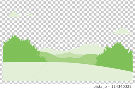緑の綺麗な自然豊かな背景イラスト 114340322