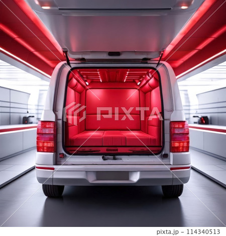 the car big trunk open view. 114340513