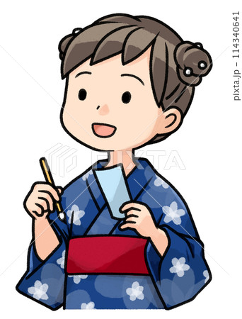 七夕の女の子 114340641