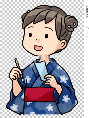 七夕の女の子 114340641
