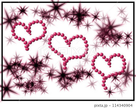 Background with 3 open space hearts pink and black Background with 3 open space hearts pink and black 114340904