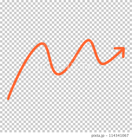 Orange Upward Arrow Orange Curved Arrow Orange Up Curved Arrow Marker Arrow Orange Scribble Arrow Hand Drawn Wave Arrow 114341067