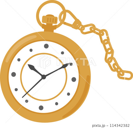 真鍮製のシンプルな懐中時計 114342382