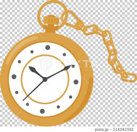 真鍮製のシンプルな懐中時計 114342382