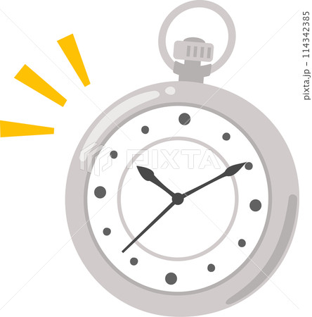 シンプルなシルバーの懐中時計 シンプルなシルバーの懐中時計 114342385