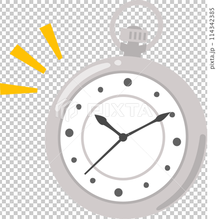 シンプルなシルバーの懐中時計 シンプルなシルバーの懐中時計 114342385