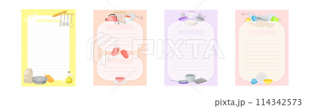 Recipe Card Form for Writing as Cookbook Sheet Vector Set Recipe Card Form for Writing as Cookbook Sheet Vector Set 114342573