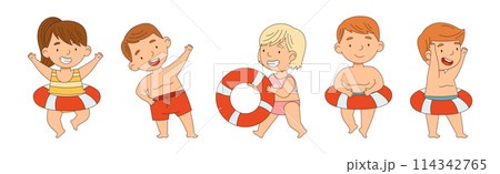 Children Swimming and Floating in Water Vector Set Children Swimming and Floating in Water Vector Set 114342765