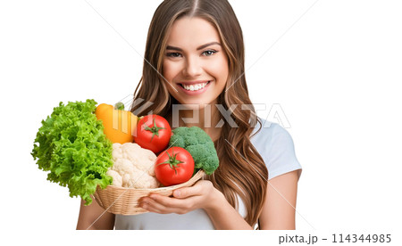 野菜を持つ女性 114344985