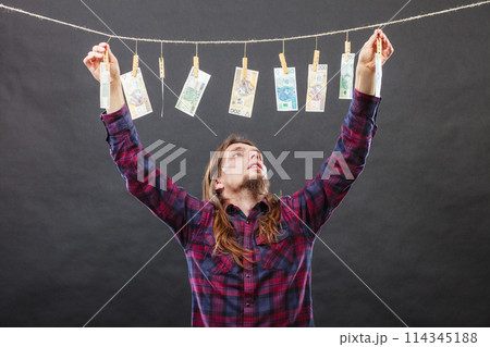 Man verify money cash Man verify money cash 114345188