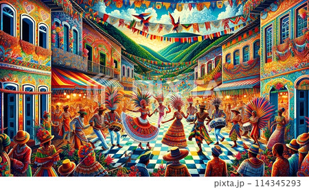 サンバ　祭り 114345293