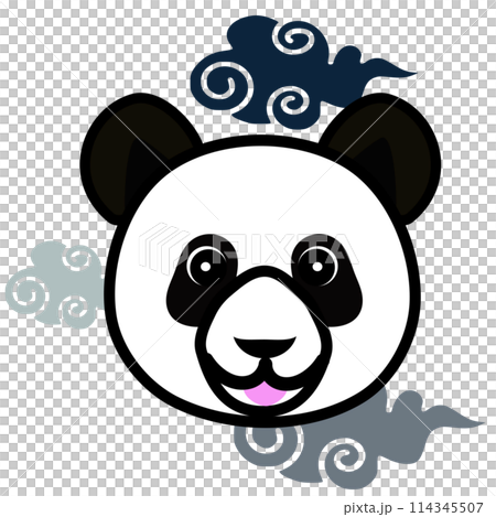 Gray cloud and panda face illustration Gray cloud and panda face illustration 114345507