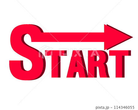 START・スタートの影付きデザイン文字 START・スタートの影付きデザイン文字 114346055
