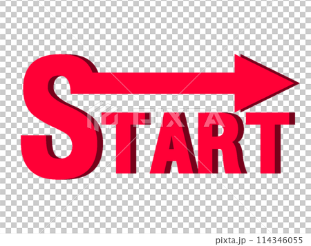 START・スタートの影付きデザイン文字 START・スタートの影付きデザイン文字 114346055