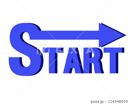 START・スタートの影付きデザイン文字 START・スタートの影付きデザイン文字 114346059