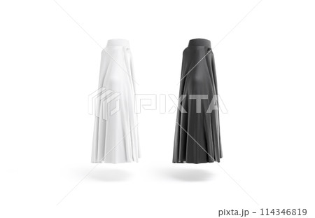 Blank black and white muslim female burqa mockup, profile view Blank black and white muslim female burqa mockup, profile view 114346819