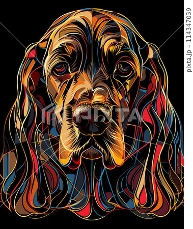 Abstract Dog Illustration for T-Shirt Design or Outwear 114347039