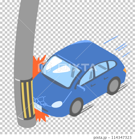 汽車撞上電線桿 114347323