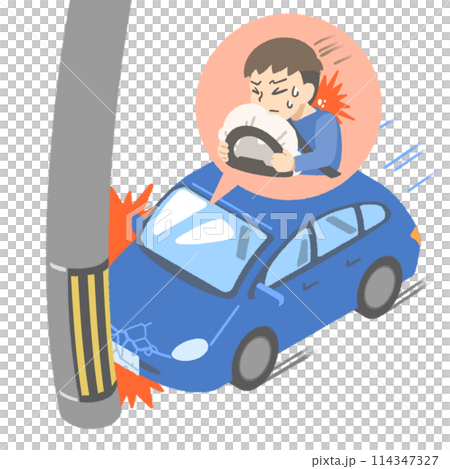 汽車撞上電線桿 114347327