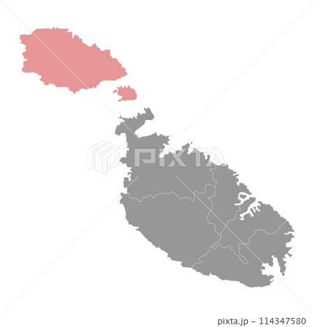 Gozo and Comino District map, administrative division of Malta. Vector illustration. 114347580