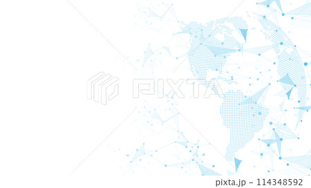 Global network connection banner design template. Header social network communication in the global business concept. Big data visualization. Internet technology 114348592